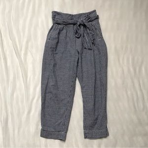 Anthropologie check paper bag pants